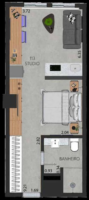 Apartamento, 1 quarto, 58 m² - Foto 35