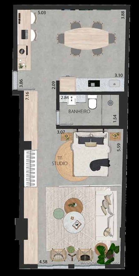 Apartamento, 1 quarto, 58 m² - Foto 33