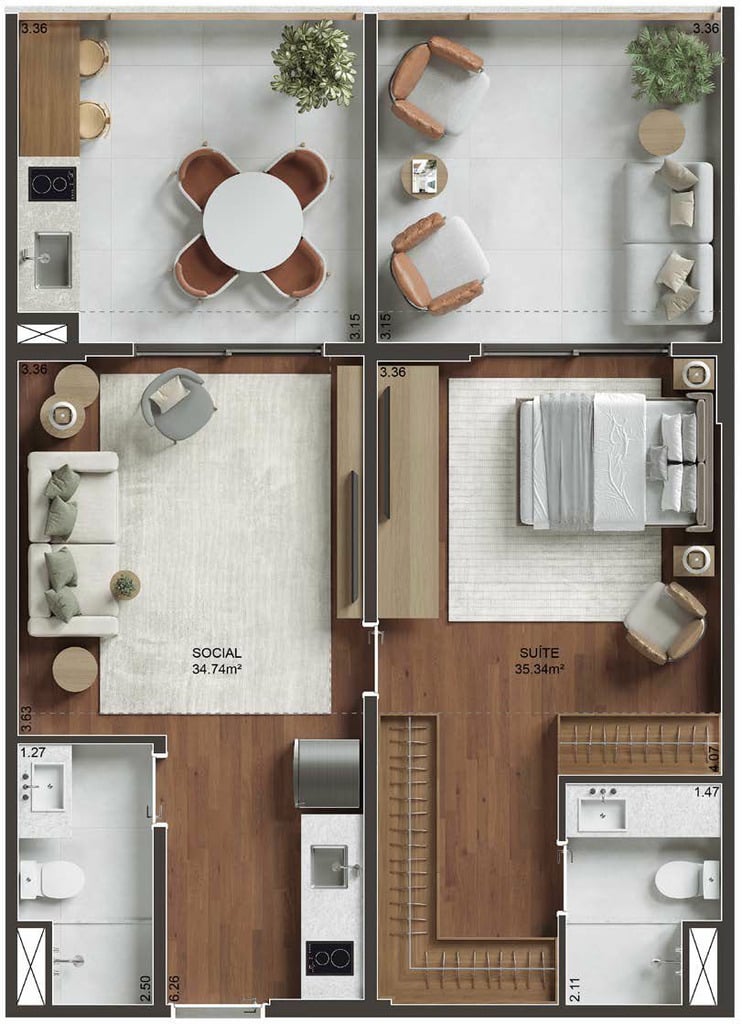 Apartamento, 2 quartos, 70 m² - Foto 21