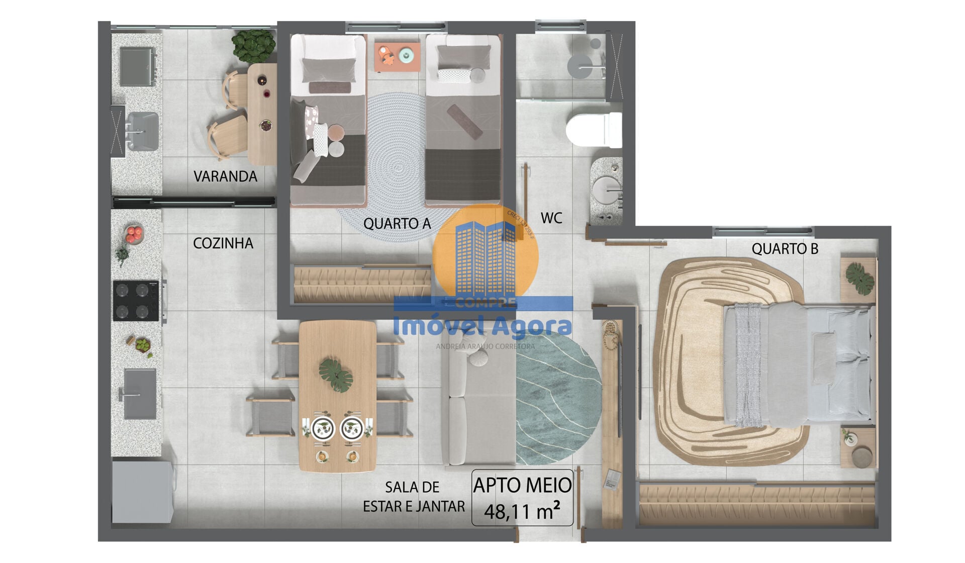Apartamento, 2 quartos, 48 m² - Foto 8