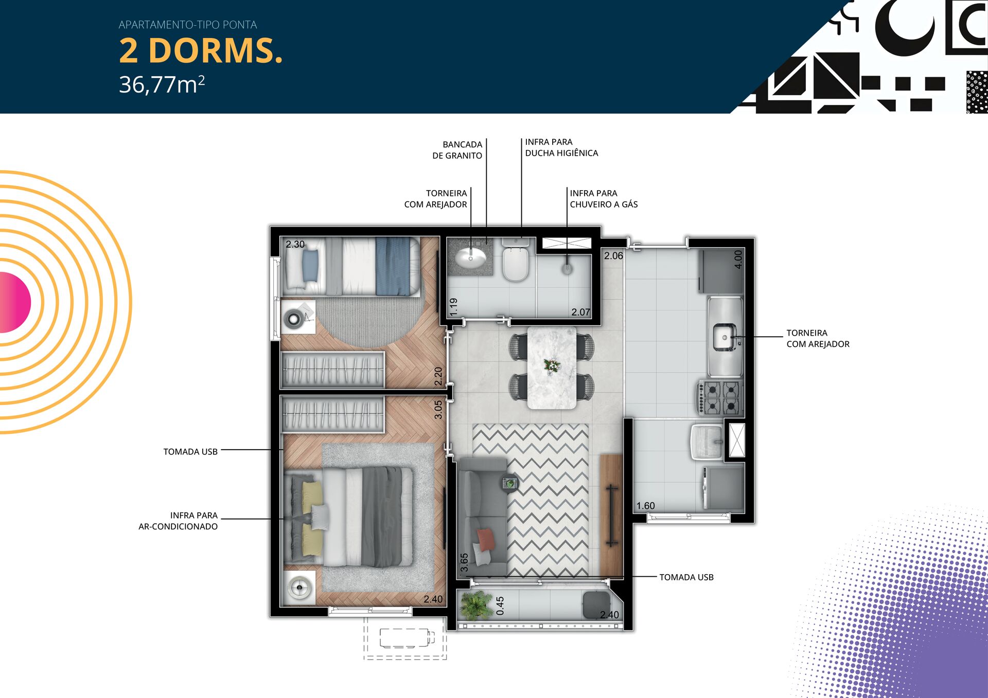 Apartamento, 2 quartos, 36 m² - Foto 16
