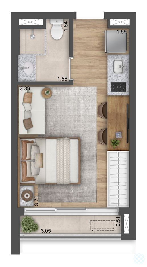 Apartamento, 1 quarto, 25 m² - Foto 18