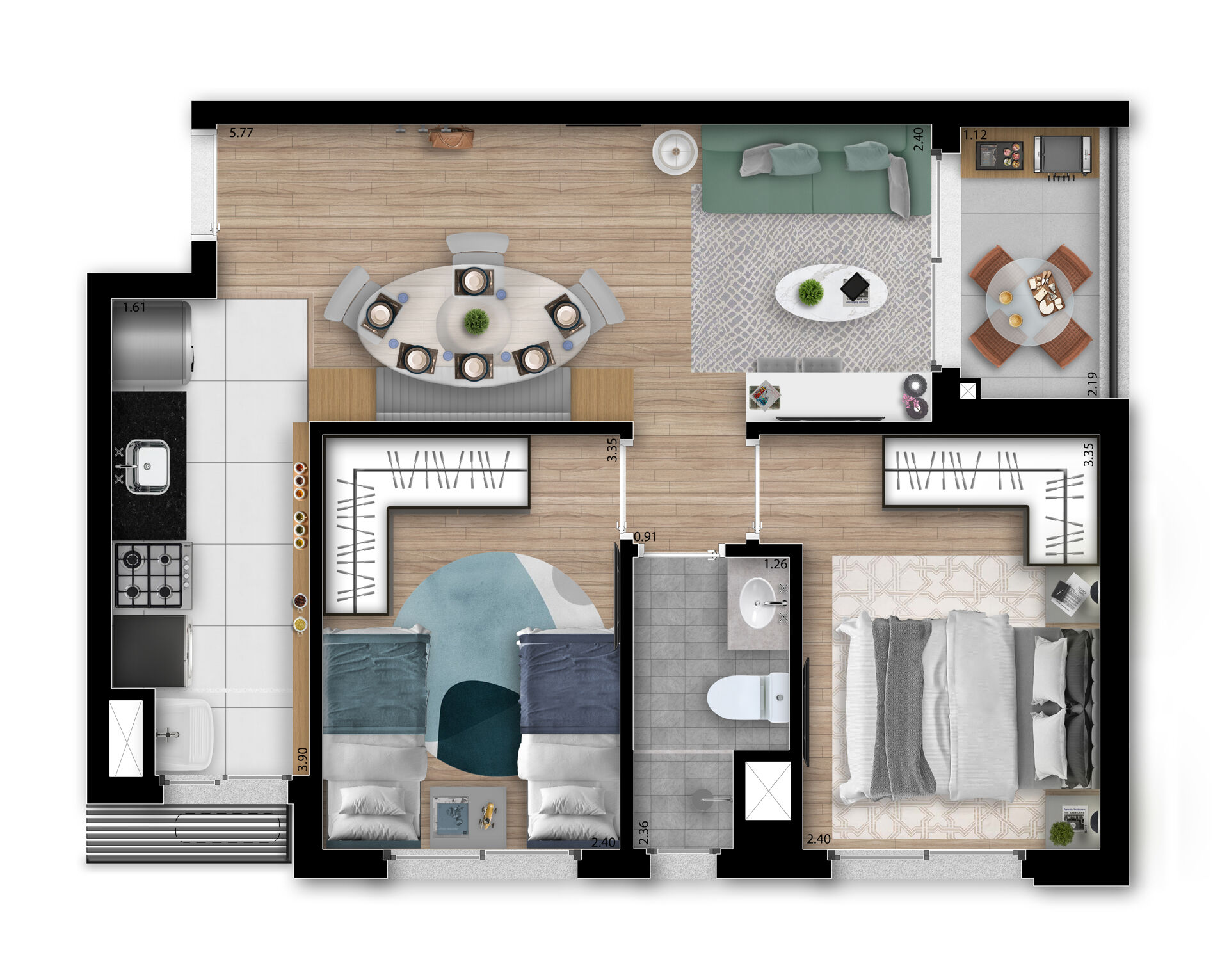 Apartamento à venda com 2 quartos, 1 banheiro, 1 vaga e 49m² no Vila Mogilar, Mogi das Cruzes (SP) — foto 8 de 30