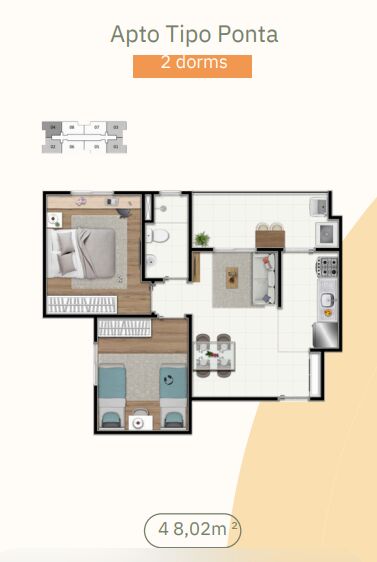 Apartamento à venda com 2 quartos, 1 banheiro, 1 vaga e 42m² no Vila Mogi Moderno, Mogi das Cruzes (SP) — foto 8 de 30