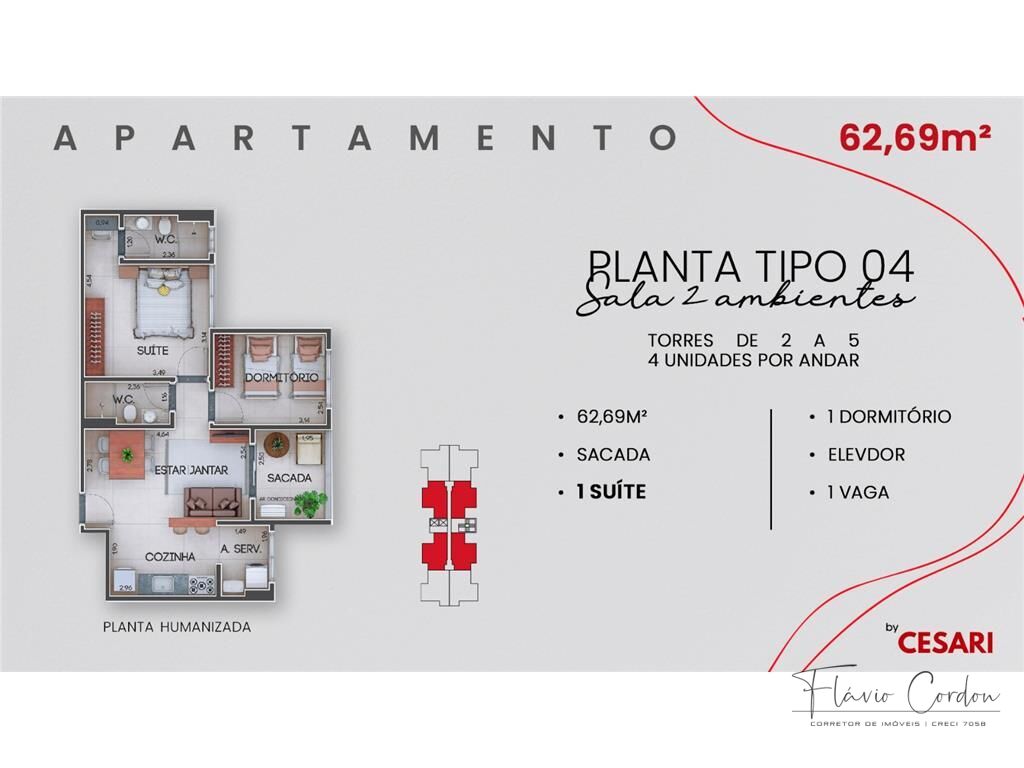 Apartamento, 2 quartos, 65 m² - Foto 9
