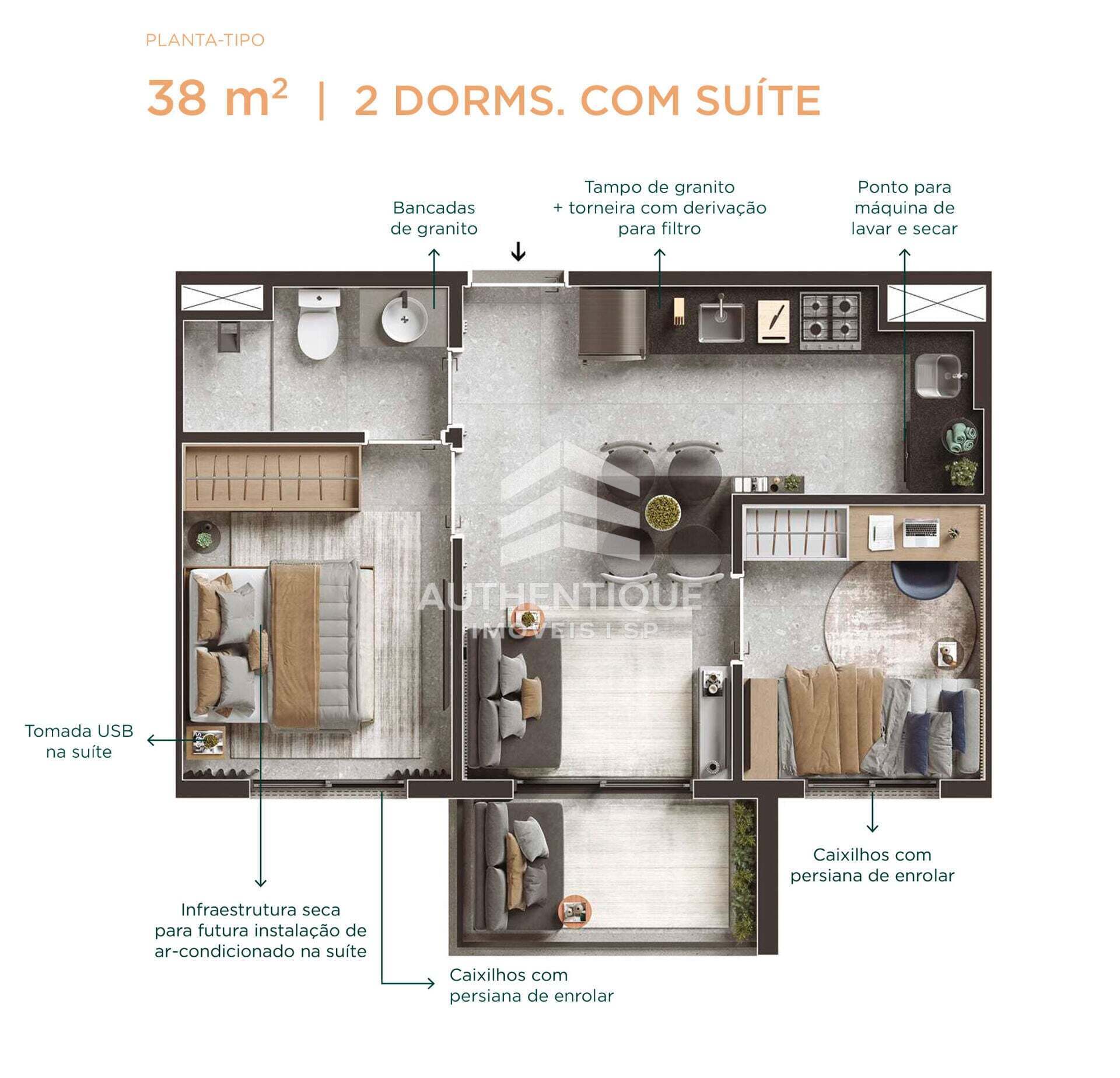 Apartamento, 2 quartos, 38 m² - Foto 21