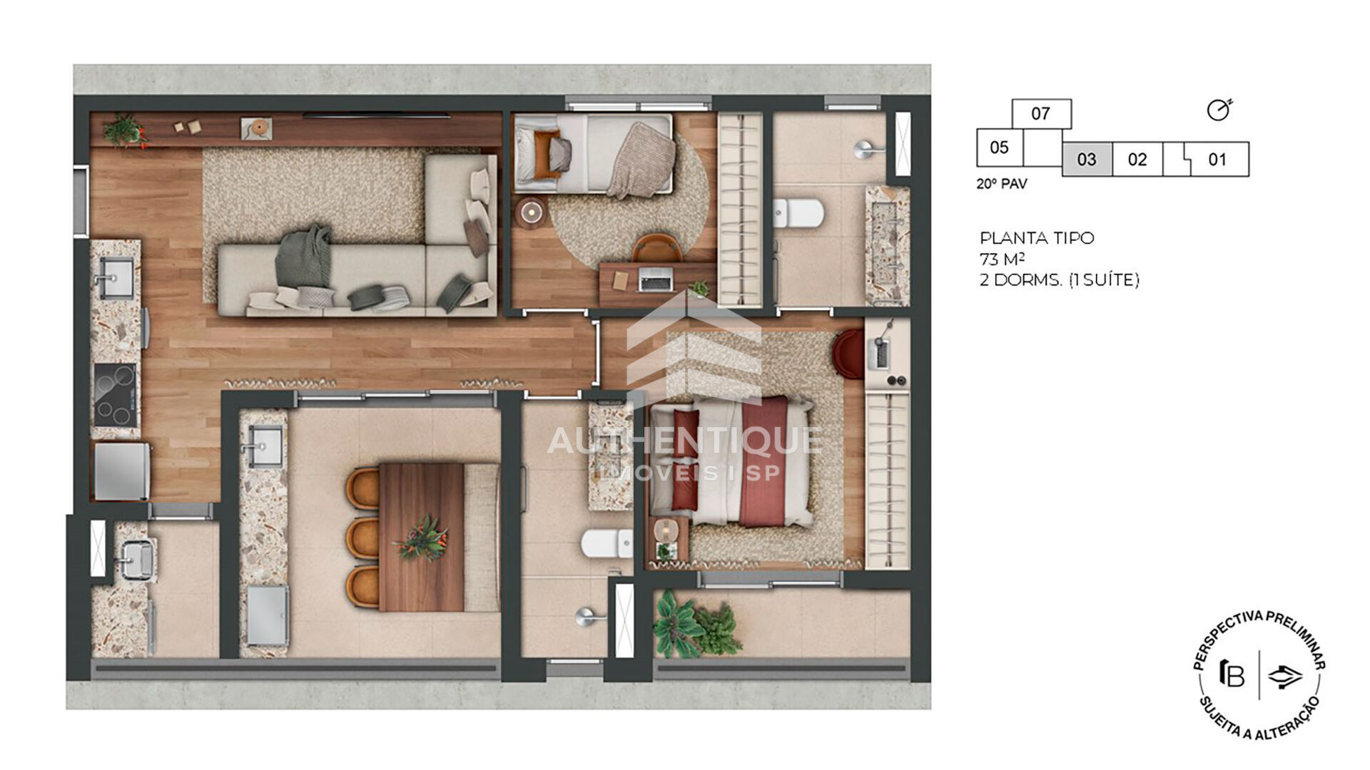 Apartamento, 1 quarto, 59 m² - Foto 21