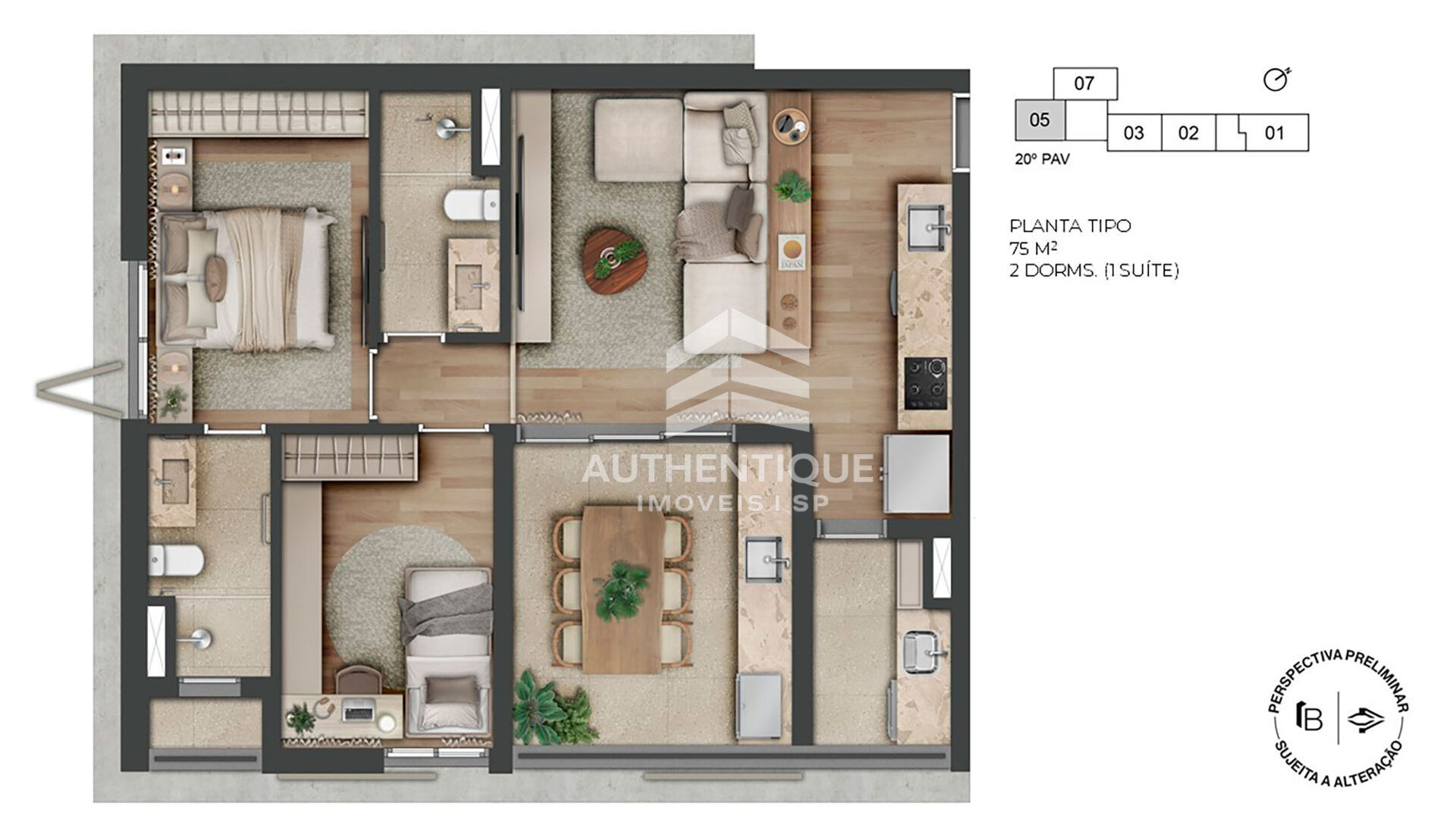 Apartamento, 1 quarto, 59 m² - Foto 22