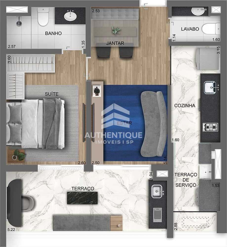 Apartamento, 1 quarto, 56 m² - Foto 29