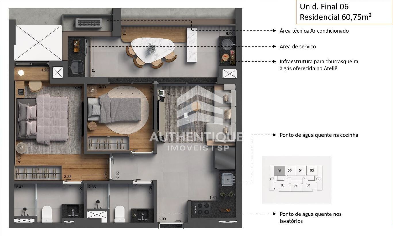 Apartamento, 2 quartos, 60 m² - Foto 22