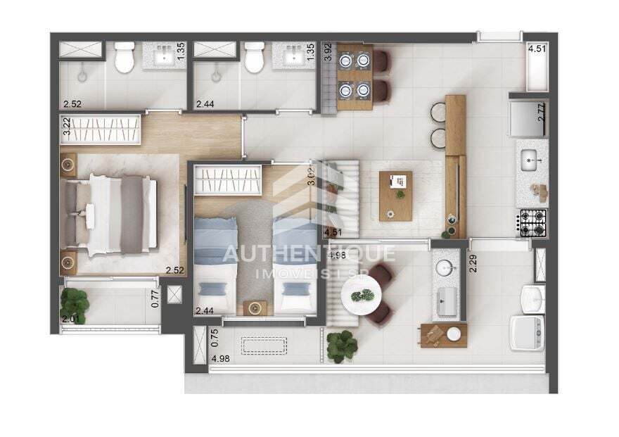 Apartamento, 1 quarto, 58 m² - Foto 24