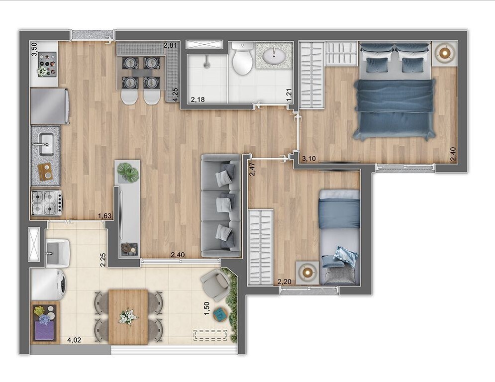 Apartamento, 2 quartos, 44 m² - Foto 22