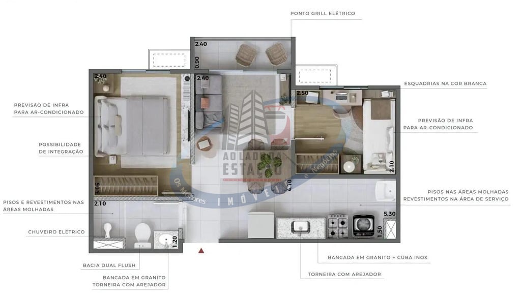 Apartamento, 2 quartos, 35 m² - Foto 22