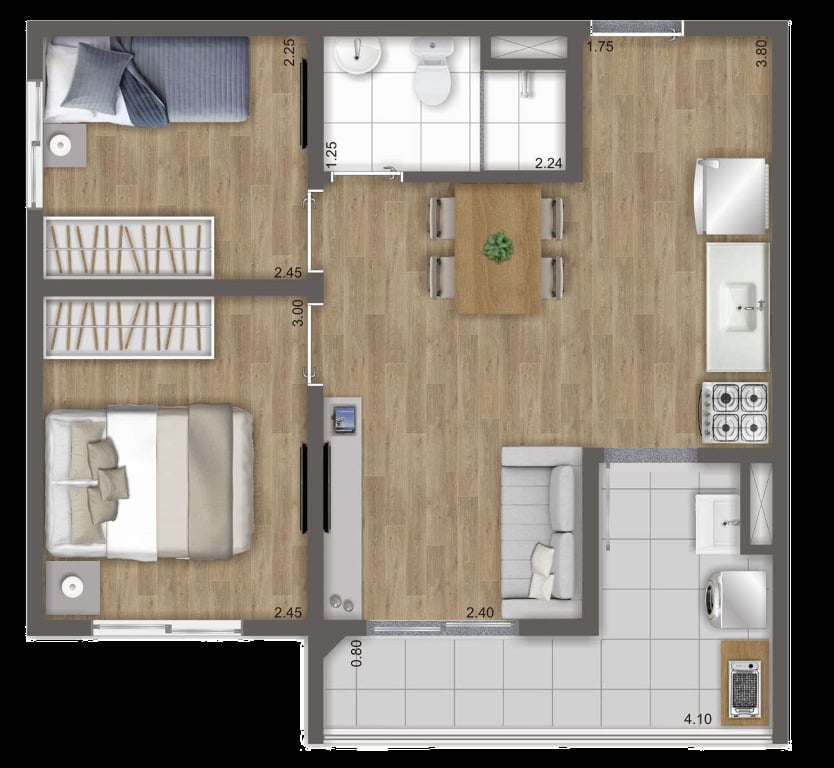 Apartamento, 2 quartos, 37 m² - Foto 28