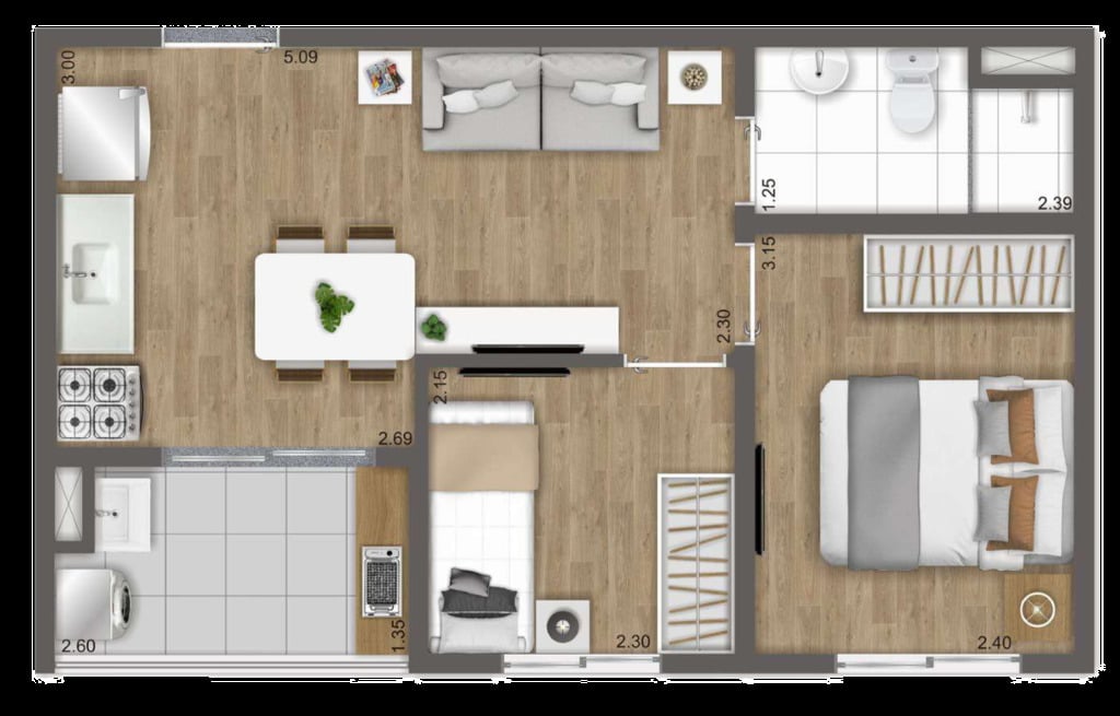 Apartamento, 2 quartos, 37 m² - Foto 24