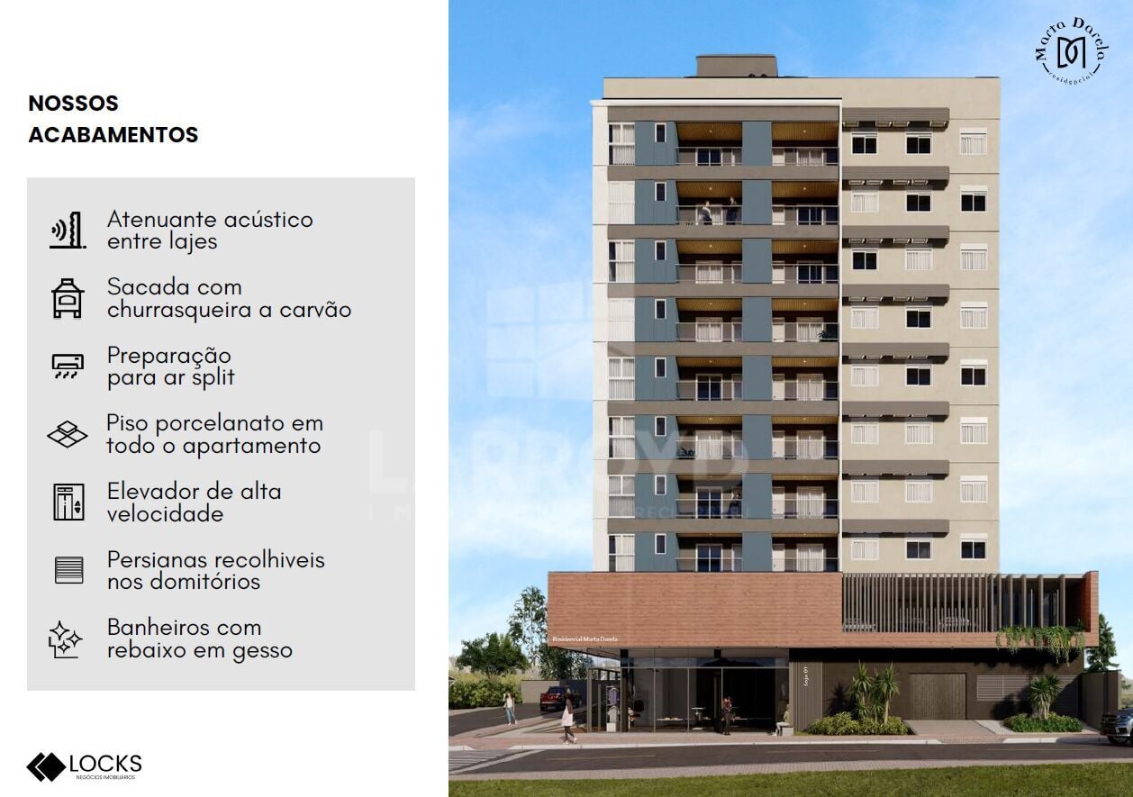 Fachadas lateral e frontal do Residencial Marta Darela