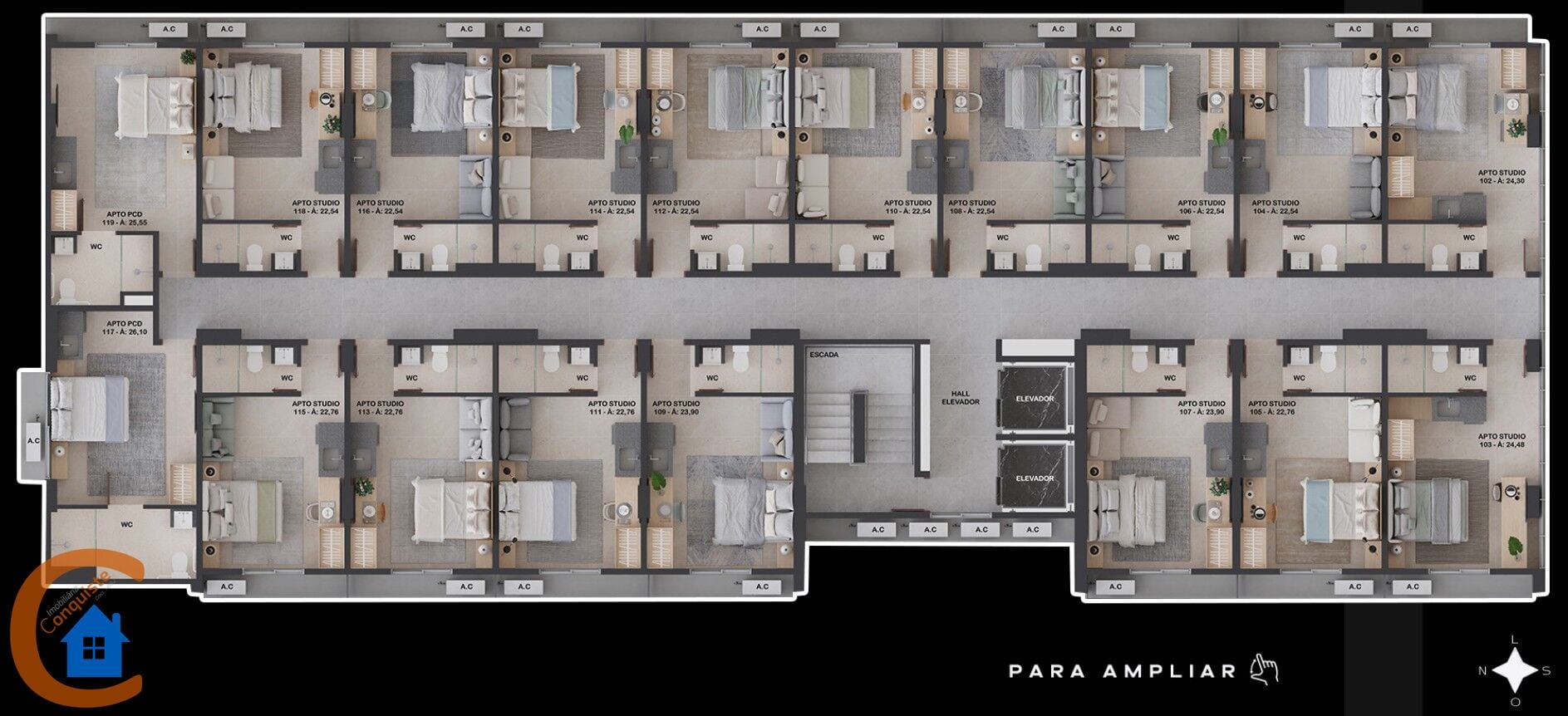 Apartamento, 1 quarto, 17 m² - Foto 17