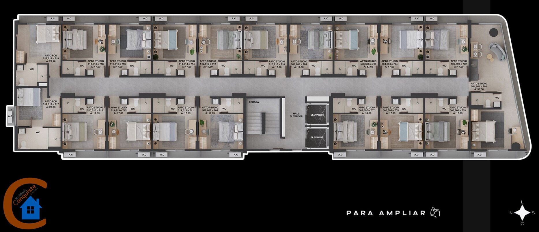 Apartamento, 1 quarto, 17 m² - Foto 16