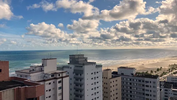 Apartamento com 2 quartos, 94 m², com vista para o mar, à venda na Guilhermina, Praia Grande