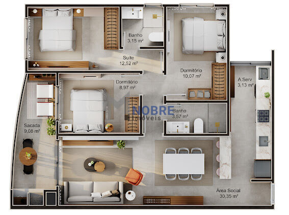 Apartamento à venda com 3 quartos, 1 suíte, 2 vagas e 98m² no Saco Grande, Florianópolis (SC) — foto 13 de 21