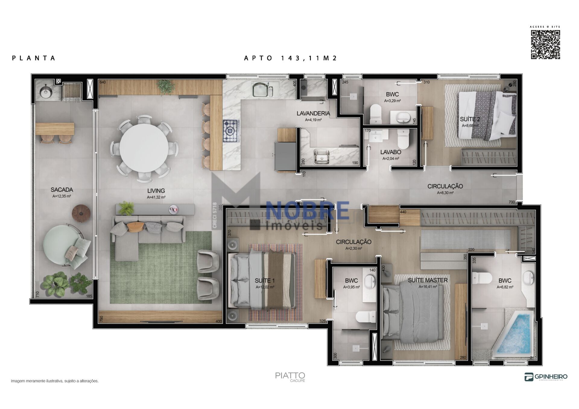 Apartamento à venda com 3 quartos, 3 suítes, 2 vagas e 128m² no Cacupé, Florianópolis (SC) — foto 14 de 20