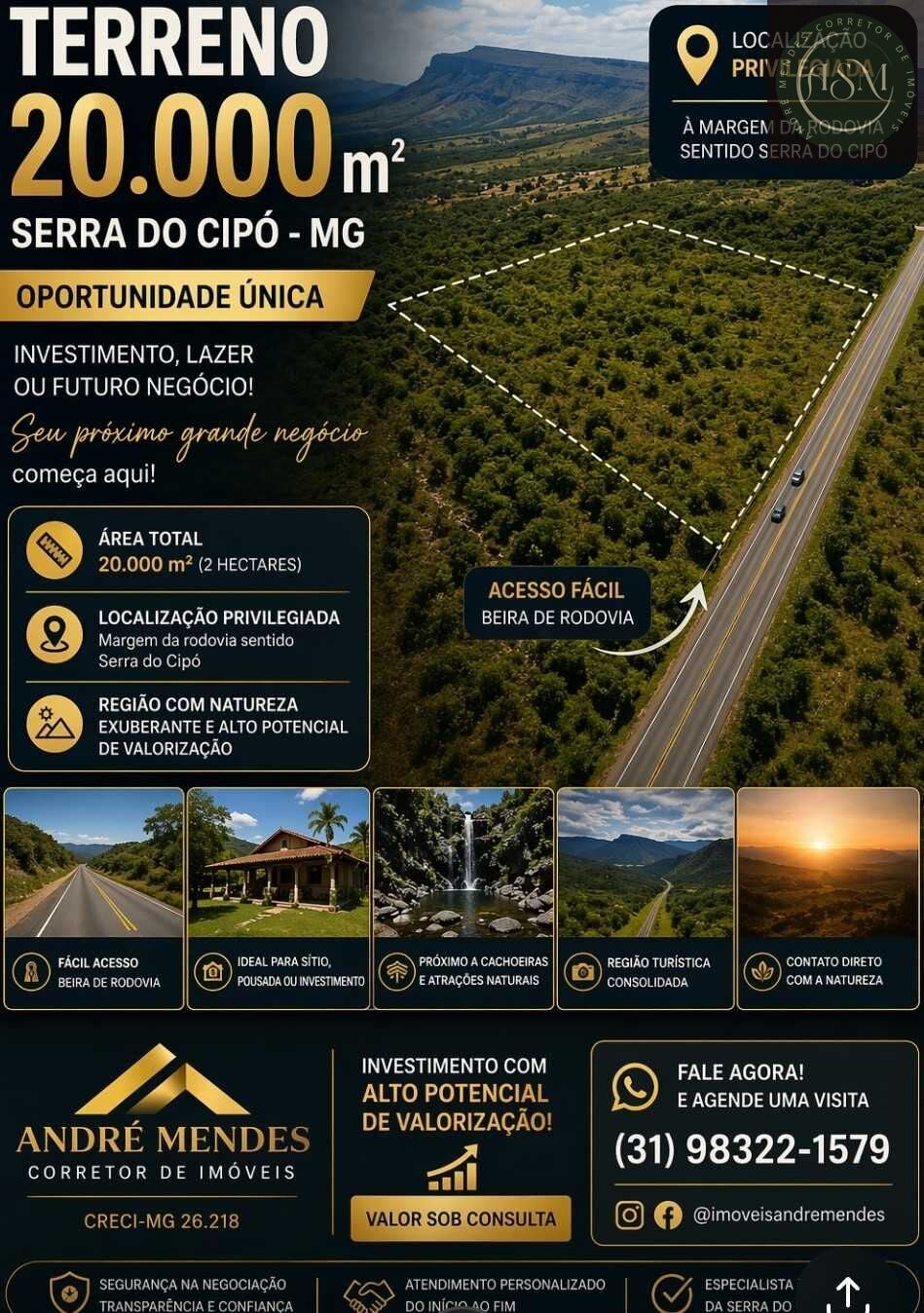 🏡 Fazendinha à Venda – 20.000 m² | Jaboticatubas – MG 🌟 Oportunidade Única para Investimento, Lazer ou Comércio!