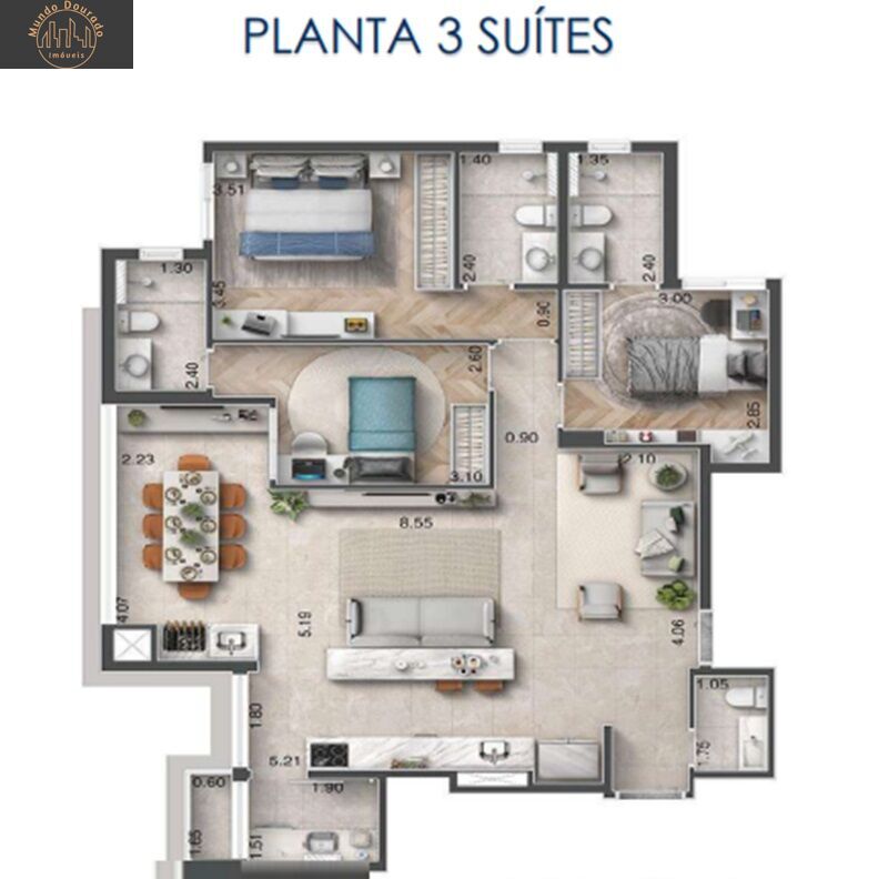 Apartamento, 3 quartos, 110 m² - Foto 3