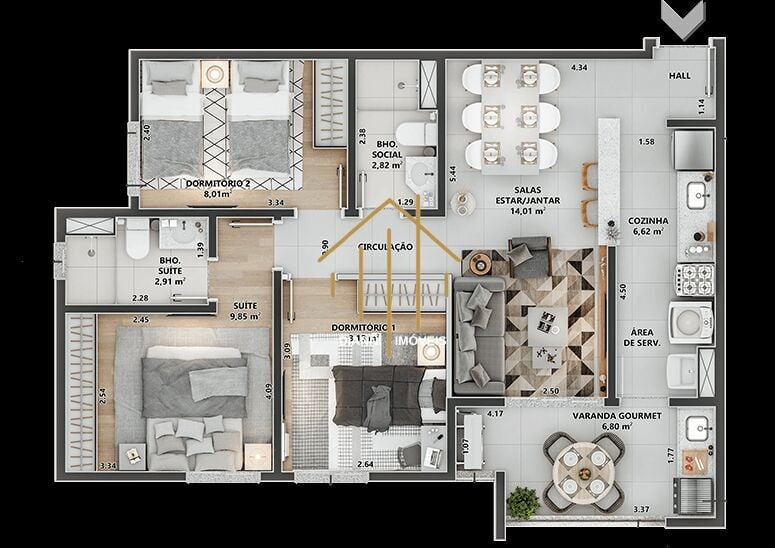 Apartamento com 2 quartos à venda, 63m² — foto 10 de 26