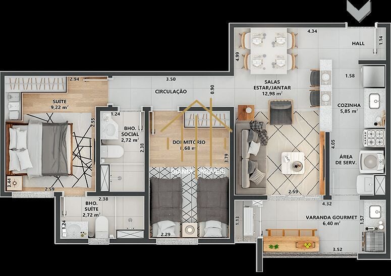 Apartamento com 2 quartos à venda, 63m² — foto 9 de 26