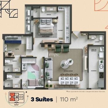 Apartamento, 3 quartos, 110 m² - Foto 10