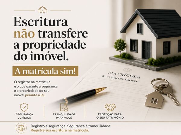 Escritura não transfere a propriedade do imóvel. A matrícula sim!