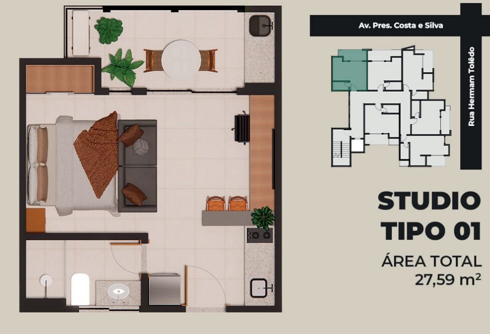 Apartamento, 1 quarto, 27 m² - Foto 7