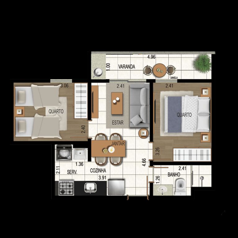 Apartamento, 2 quartos, 44 m² - Foto 23