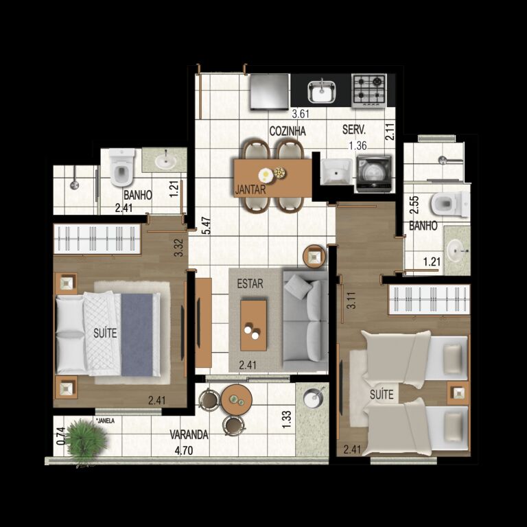 Apartamento, 2 quartos, 44 m² - Foto 18