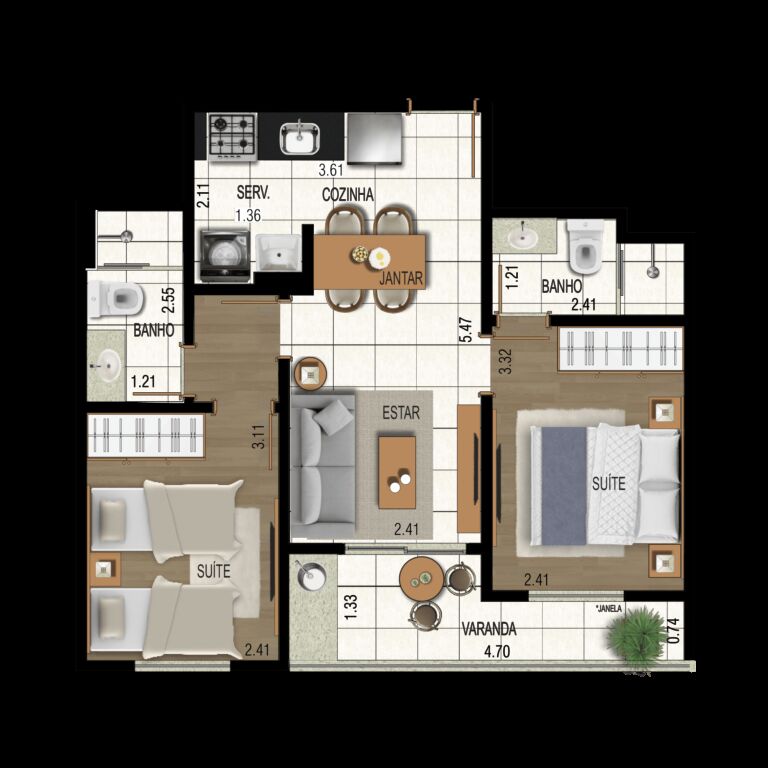 Apartamento, 2 quartos, 44 m² - Foto 17