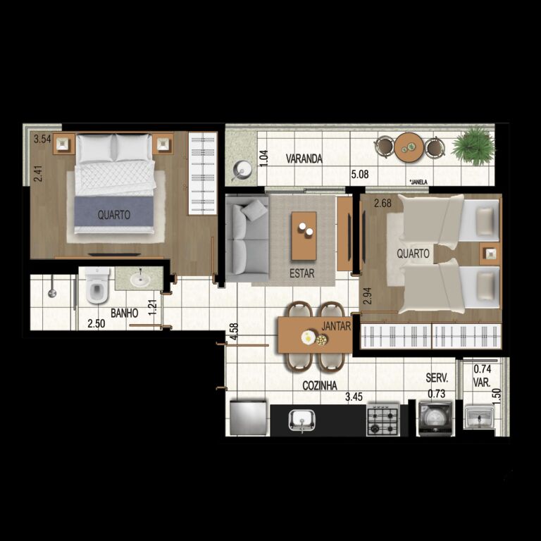 Apartamento, 2 quartos, 44 m² - Foto 24