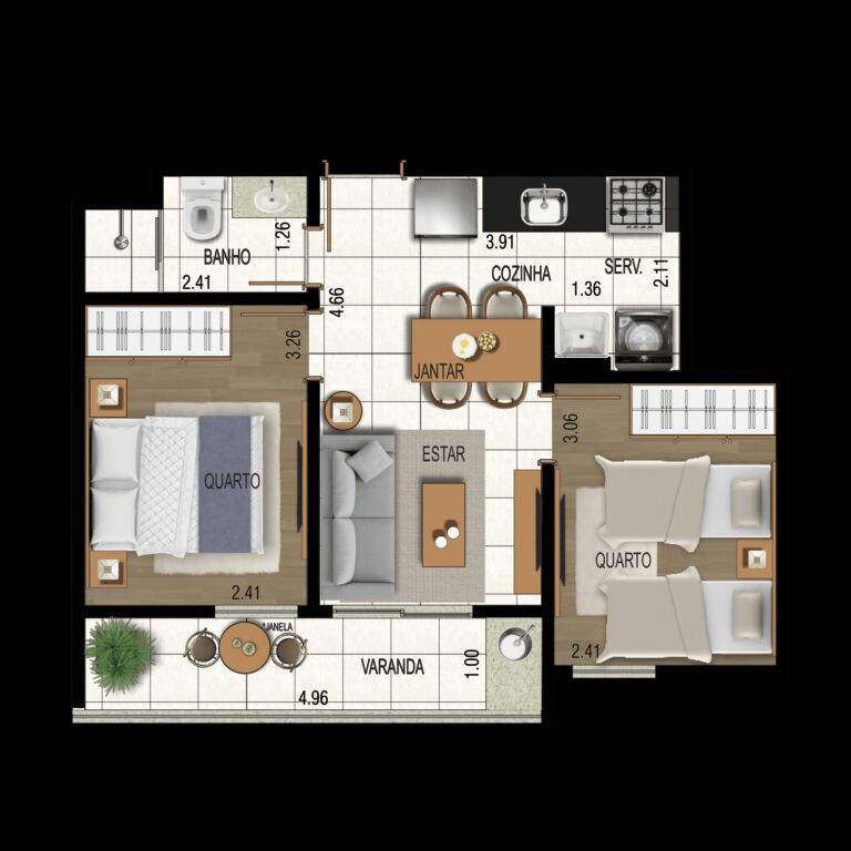 Apartamento, 2 quartos, 44 m² - Foto 22