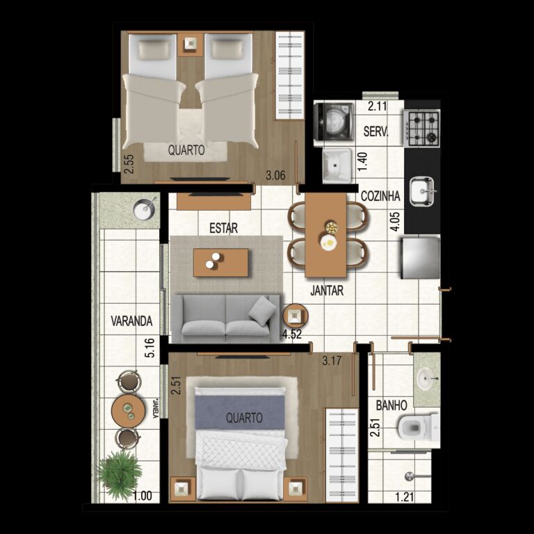 Apartamento, 2 quartos, 44 m² - Foto 20