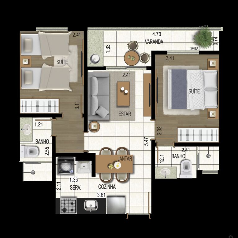 Apartamento, 2 quartos, 44 m² - Foto 19
