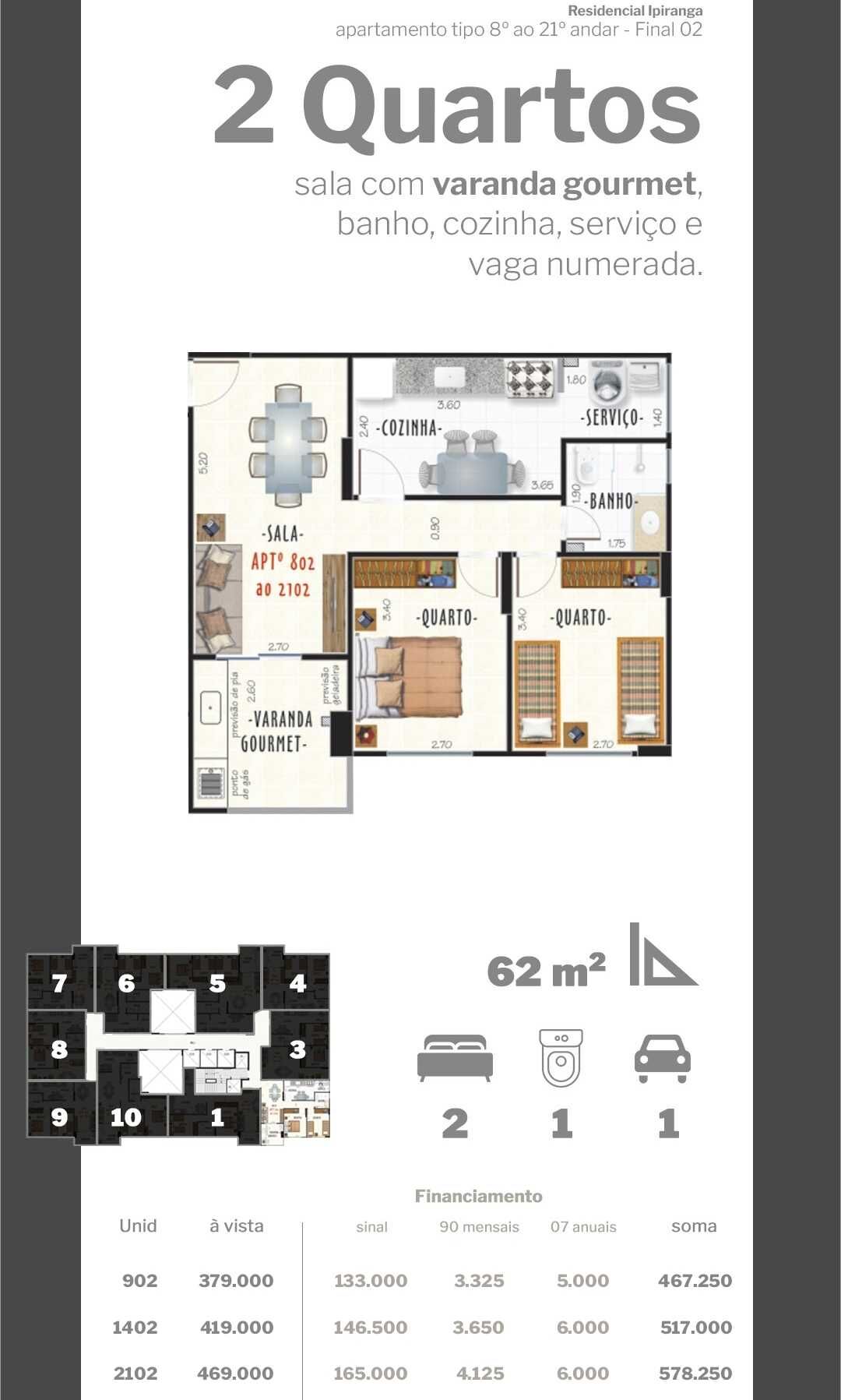 Apartamento, 2 quartos, 62 m² - Foto 17