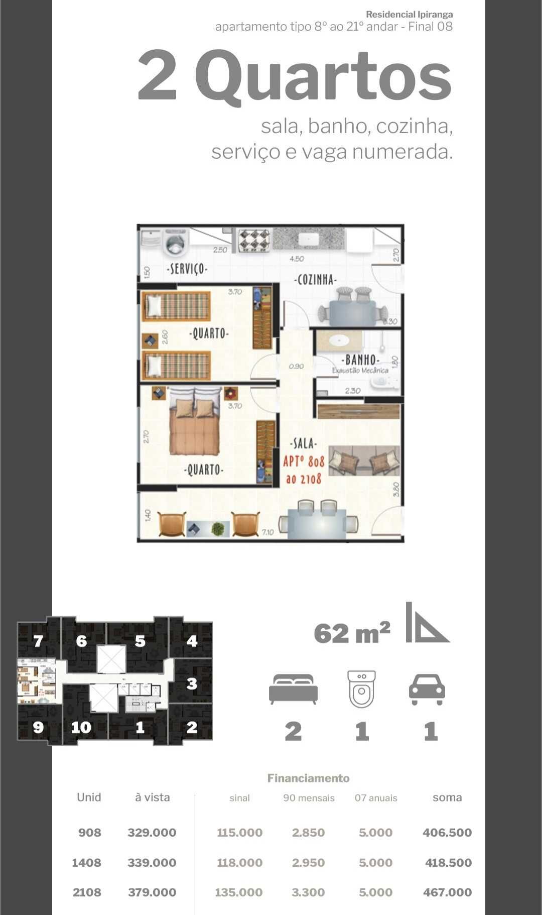 Apartamento, 2 quartos, 62 m² - Foto 12
