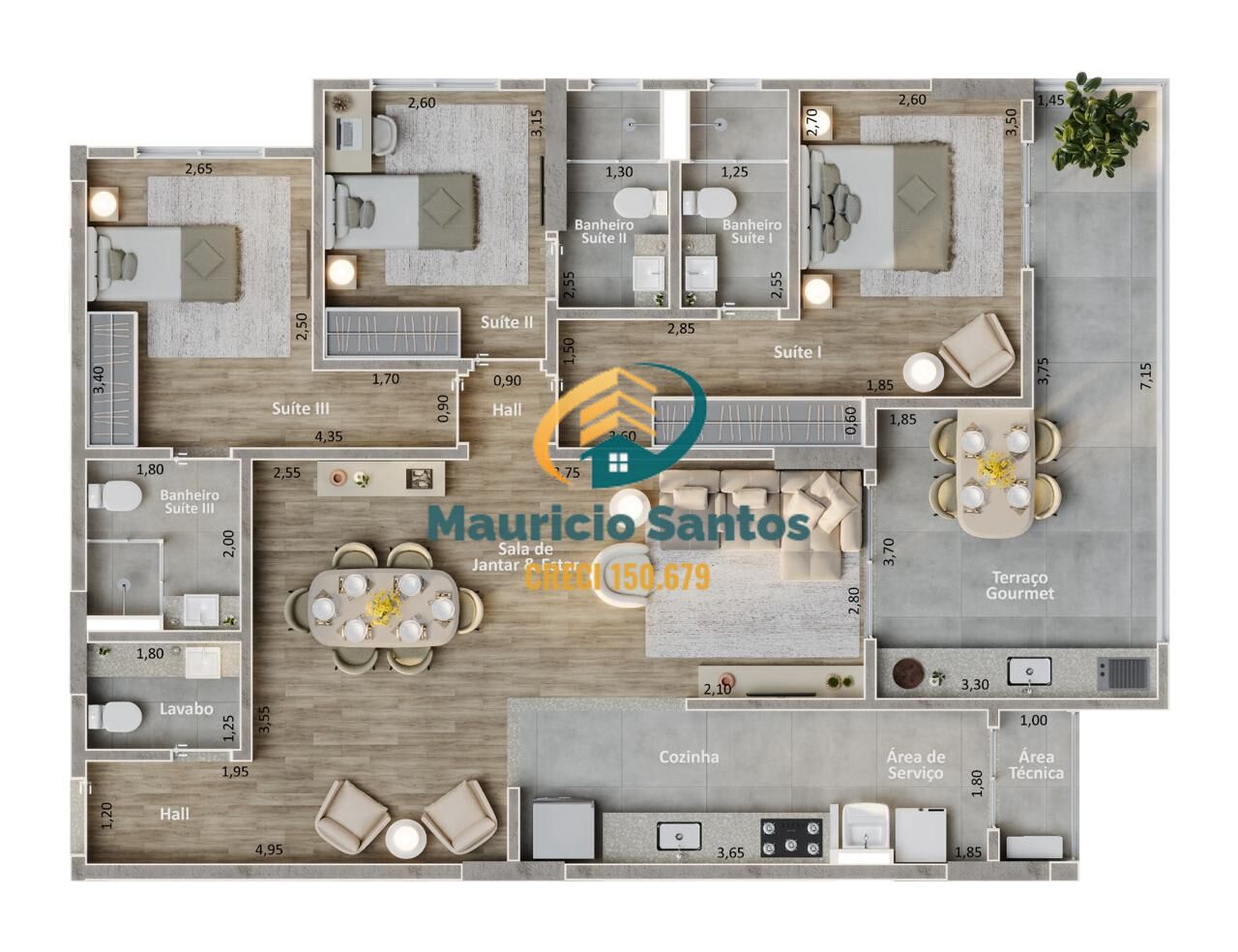 Apartamento à venda com 3 quartos, 3 suítes, 2 vagas e 115m² no Jardim Marina, Mongaguá (SP) — foto 4 de 28