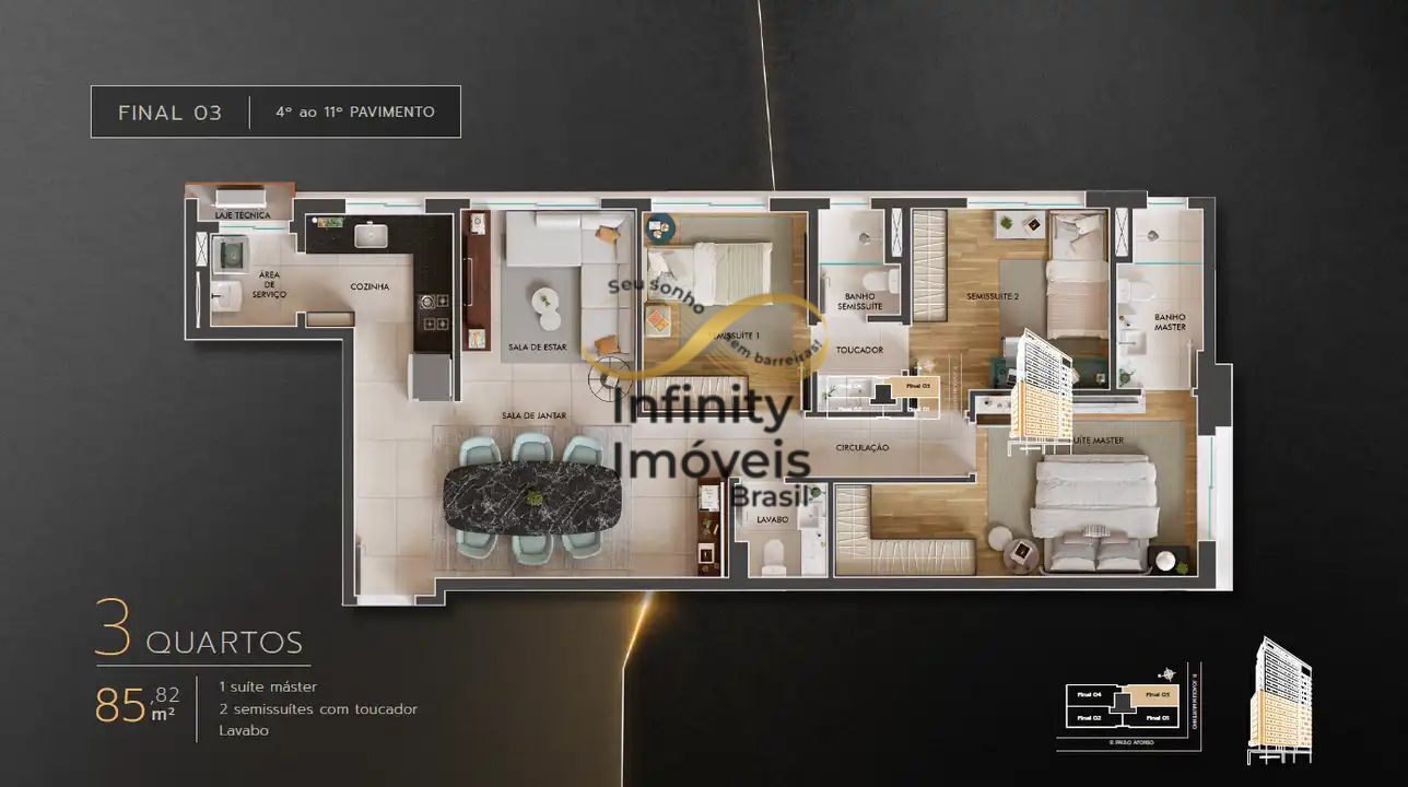 Apartamento, 3 quartos, 85 m² - Foto 42