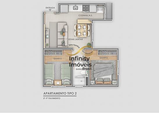 Apartamento, 2 quartos, 43 m² - Foto 12