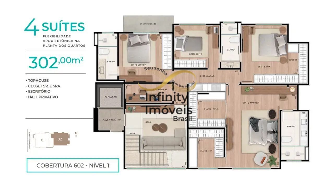 Cobertura, 4 quartos, 302 m² - Foto 22