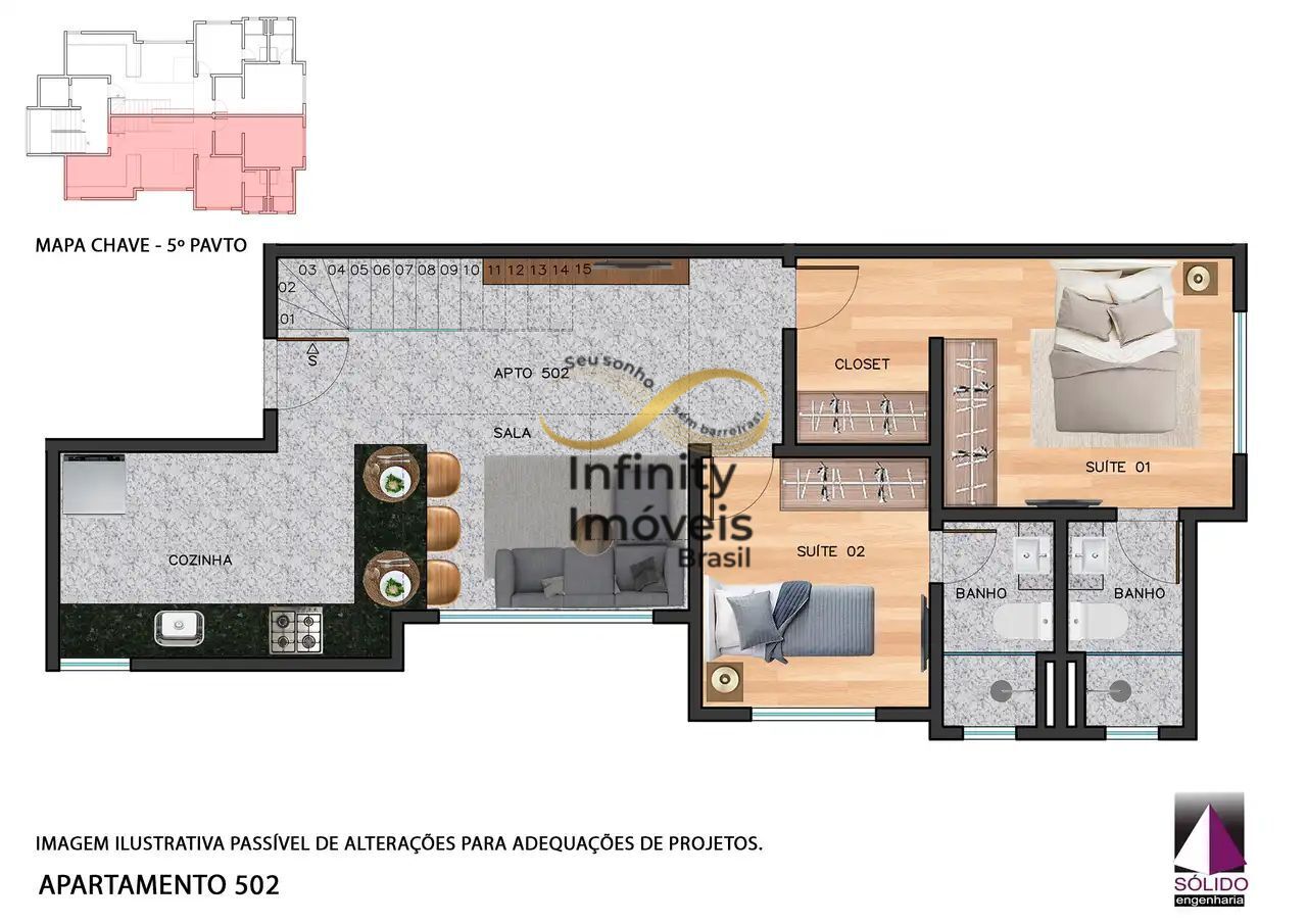 Cobertura, 2 quartos, 34 m² - Foto 3