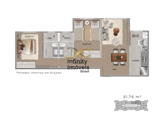 Apartamento, 2 quartos, 51 m² - Foto 34