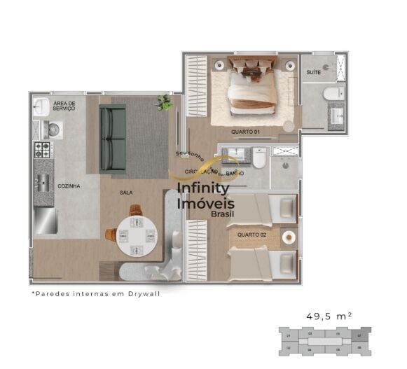 Apartamento, 2 quartos, 51 m² - Foto 33