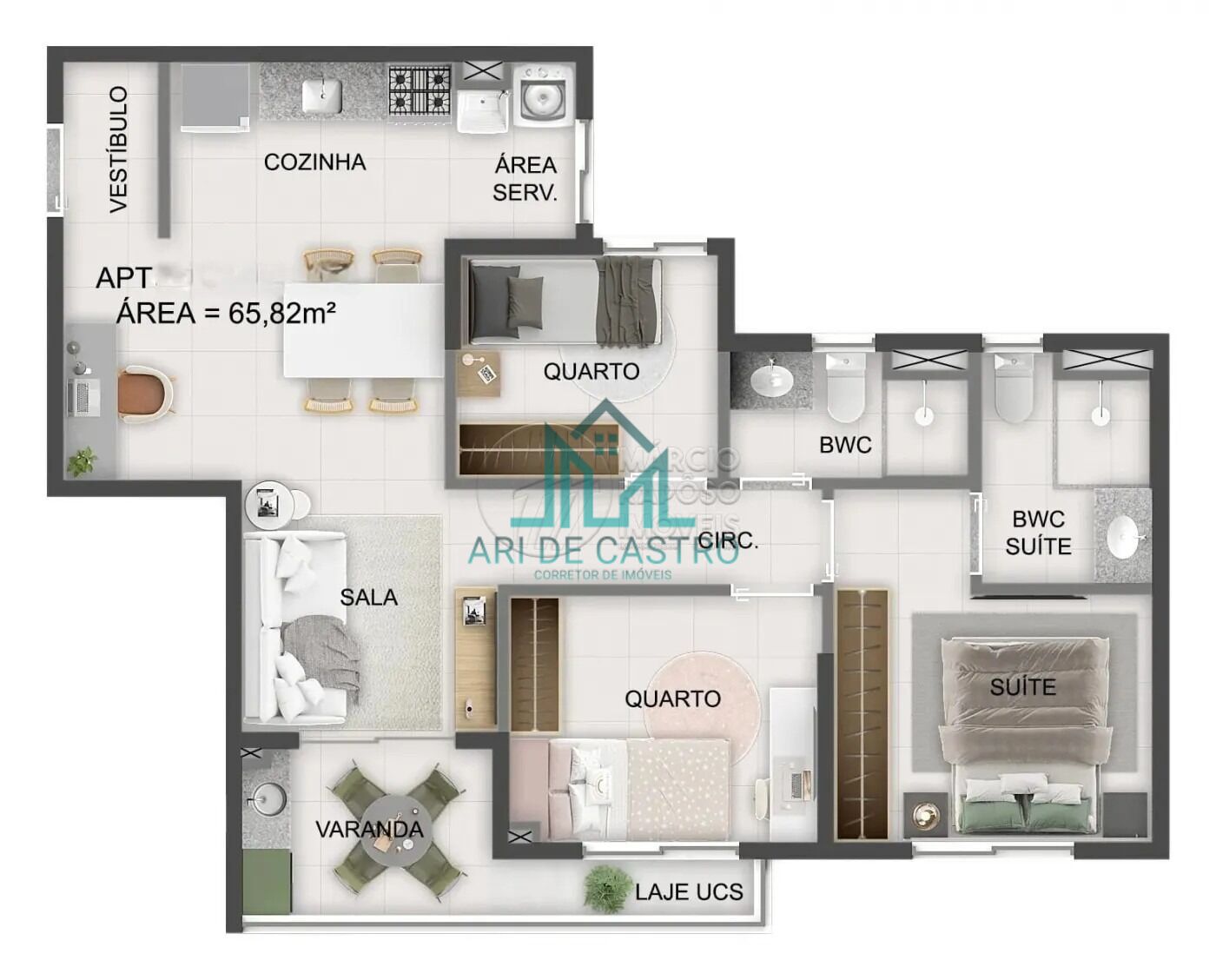 Apartamento, 3 quartos, 65 m² - Foto 6