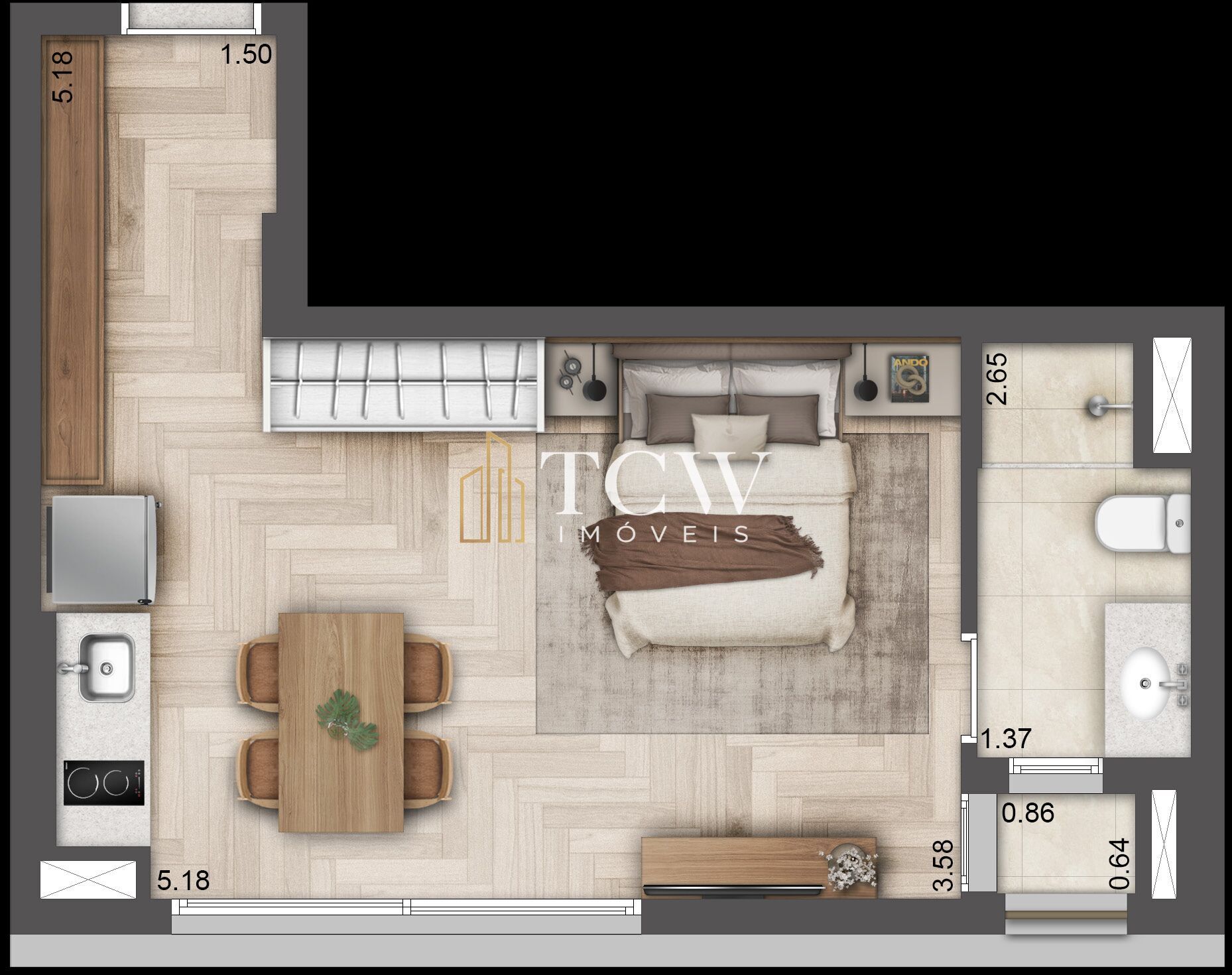Apartamento, 1 quarto, 43 m² - Foto 22